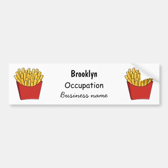French fries cartoon illustration bumper sticker (Front)