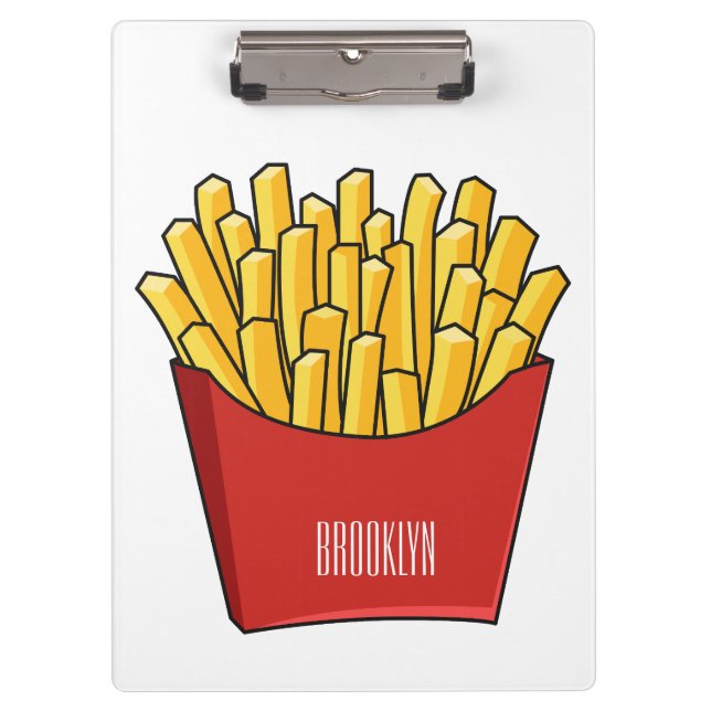 French fries cartoon illustration clipboard (Front)