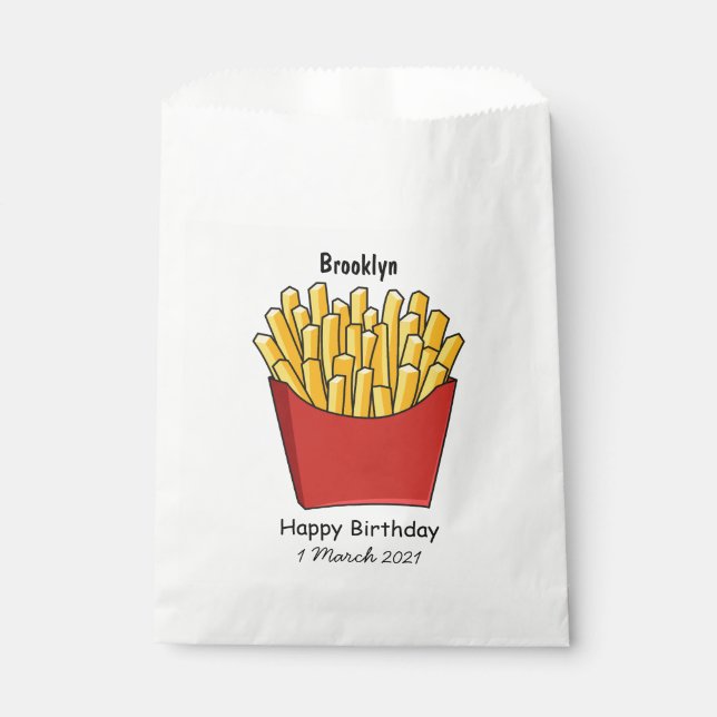 French fries cartoon illustration favour bag (Front)