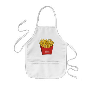 French fries cartoon illustration kids apron