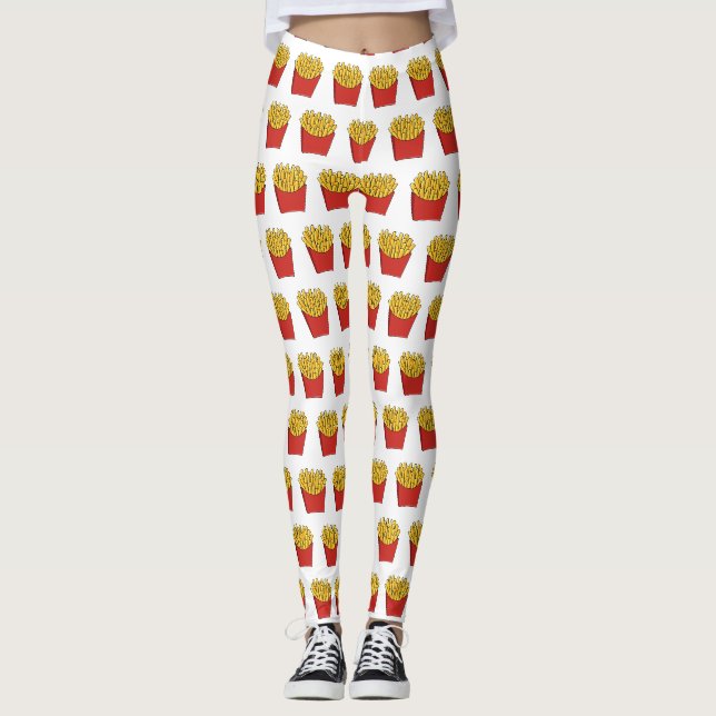 French fries cartoon illustration leggings (Front)