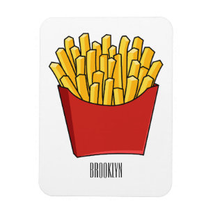 French fries cartoon illustration magnet
