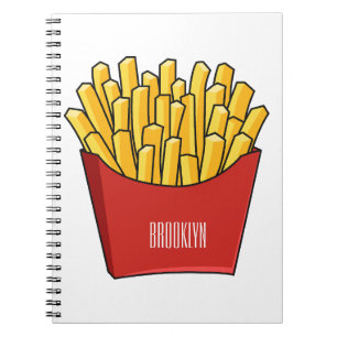 French fries cartoon illustration notebook