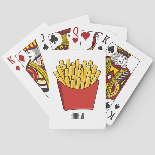 French fries cartoon illustration playing cards (Back)