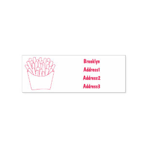 French fries cartoon illustration self-inking stamp