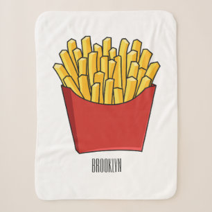 French fries cartoon illustration sherpa blanket