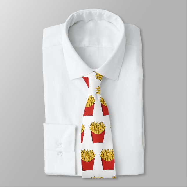 French fries cartoon illustration tie (Tied)