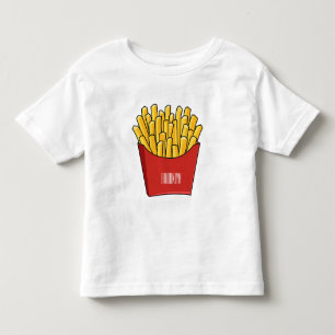 French fries cartoon illustration toddler t-shirt