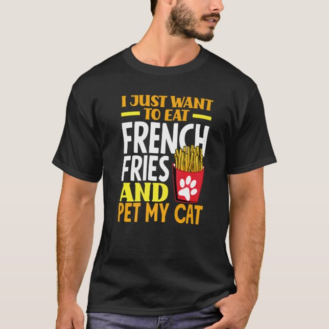 French Fries Cat French Fry T-Shirt (Front)