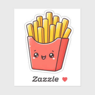 French Fries Custom-Cut Vinyl Stickers