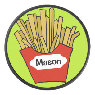 French fries custom design hockey puck