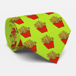 French fries design tie