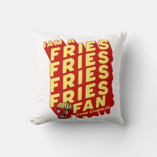 "French Fries Fan - Fun and Playful Design" Throw Pillow