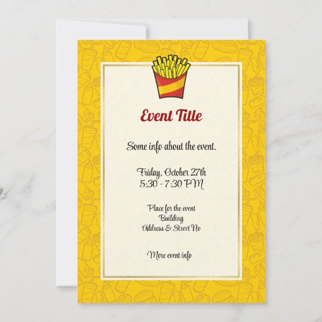 French Fries Invitation (Back)