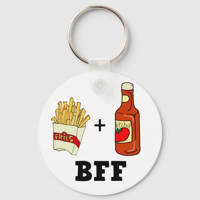 French fries & Ketchup BFF Keychain (Front)
