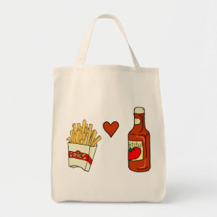 French Fries Love Ketchup Tote Bag