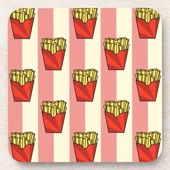 French Fries Pattern Coasters (Front)