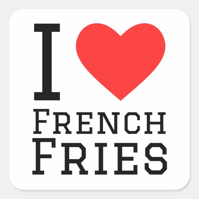 French fries pattern Square Sticker (Front)