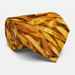 French Fries Potato Junk Food Print On Necktie