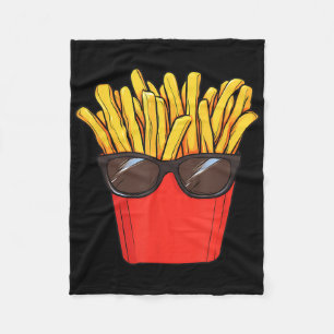 French Fries Potato Sungles  Fleece Blanket