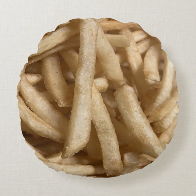French Fries Round Pillow (Front)