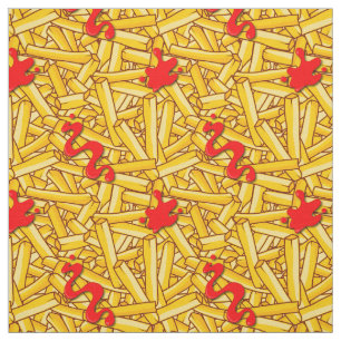 French Fries With Red Sauce Funny Fabric