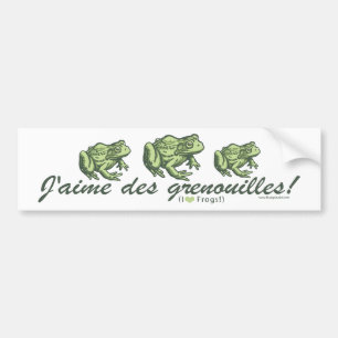 French Frog - I Love Frogs Bumpersticker Bumper Sticker