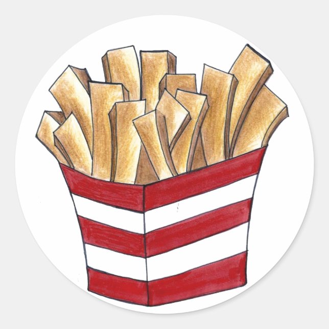 French Fry Fast Food Fries Foodie Potato Stickers (Front)
