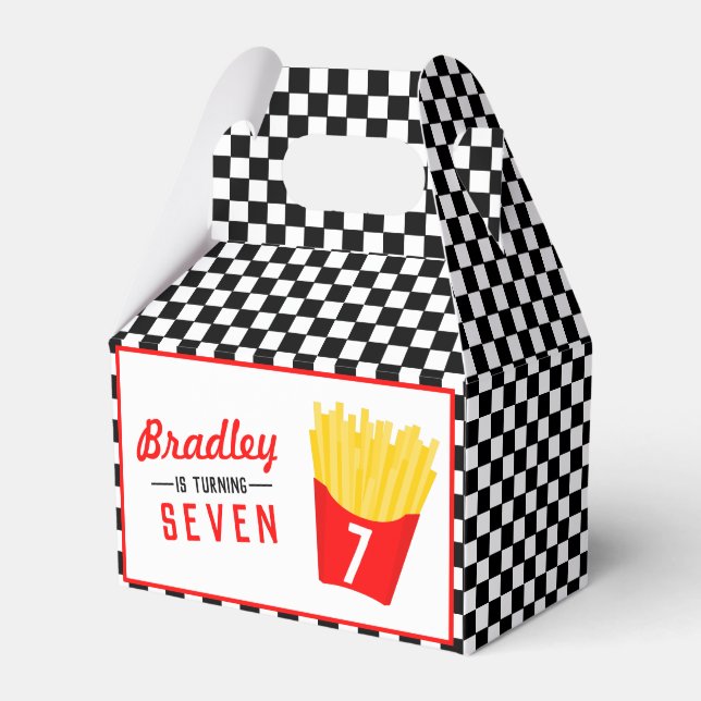 French Fry Kids Birthday Party Favor Box (Front Side)