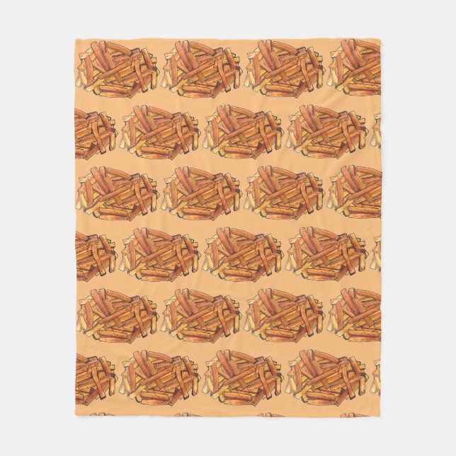 French Fry Steak Fries Fried Potatoes Chips Foodie Fleece Blanket (Front)
