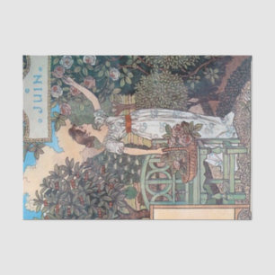 French Garden Lady with Roses Tissue Paper