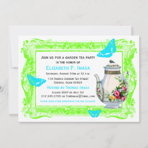 French Garden Tea Party Invitation