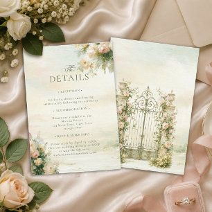 French Garden Wedding Details Romantic Watercolors Enclosure Card