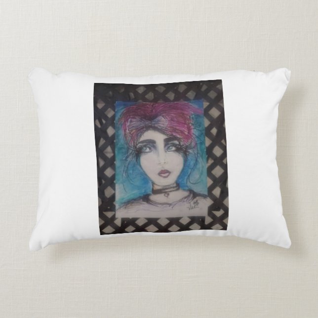 French Girl Accent Pillow (Front)