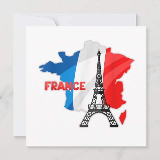 French girls, france flag kids, france women invitation (Front)