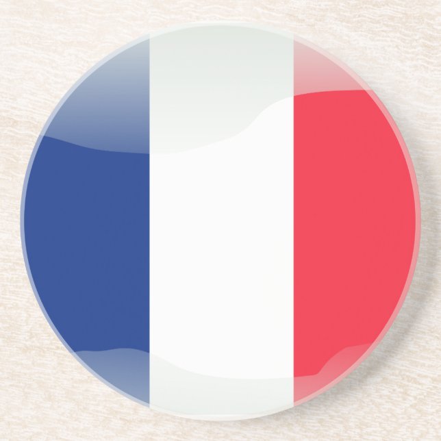 French glossy flag coaster (Front)