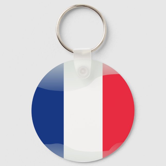 French glossy flag keychain (Front)
