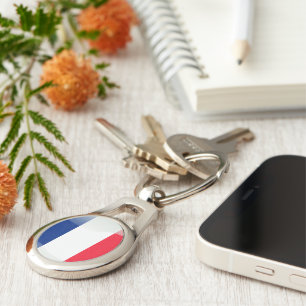 French glossy flag keychain