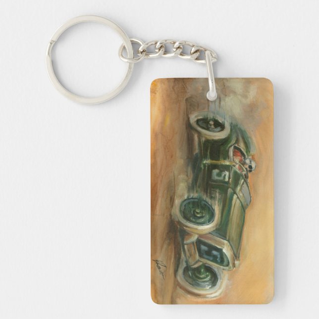French Grand Prix Racecar by Ethan Harper Keychain (Front)