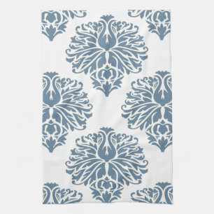 French Grey Elegant Damask Kitchen Towel
