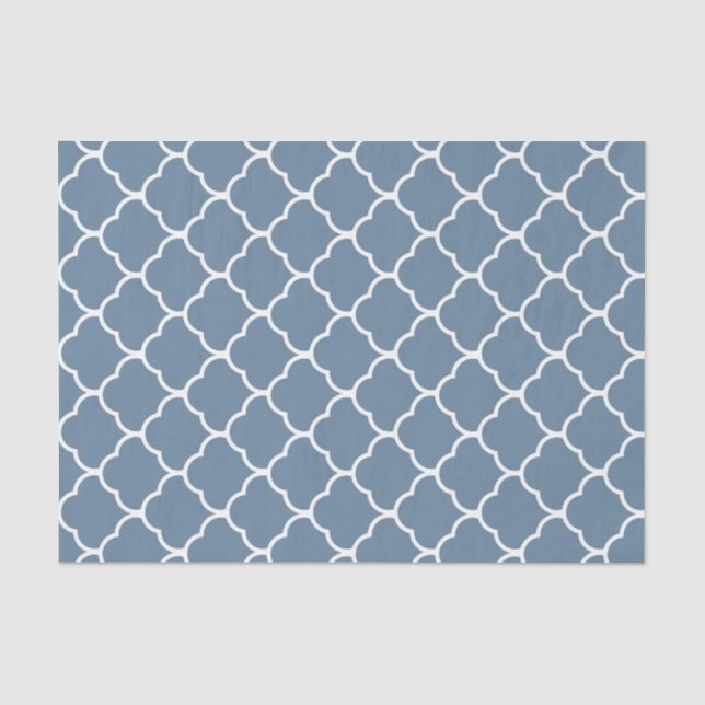 French Grey Elegant Moroccan Design Tissue Paper (Front)