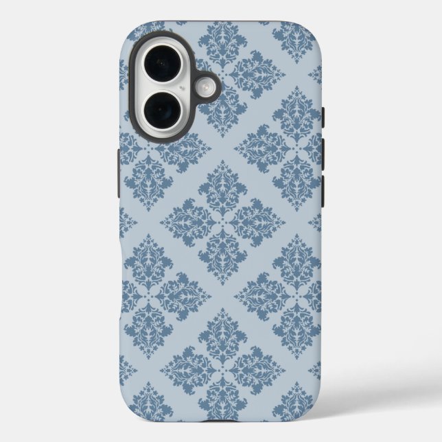 French Grey Moroccan Damask Case-Mate iPhone Case (Back)