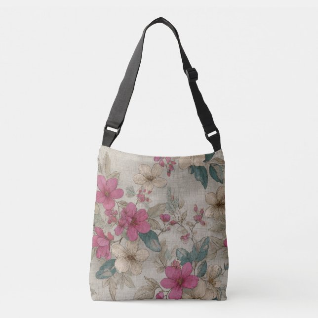 French Grey Pattern  Crossbody Bag (Front)