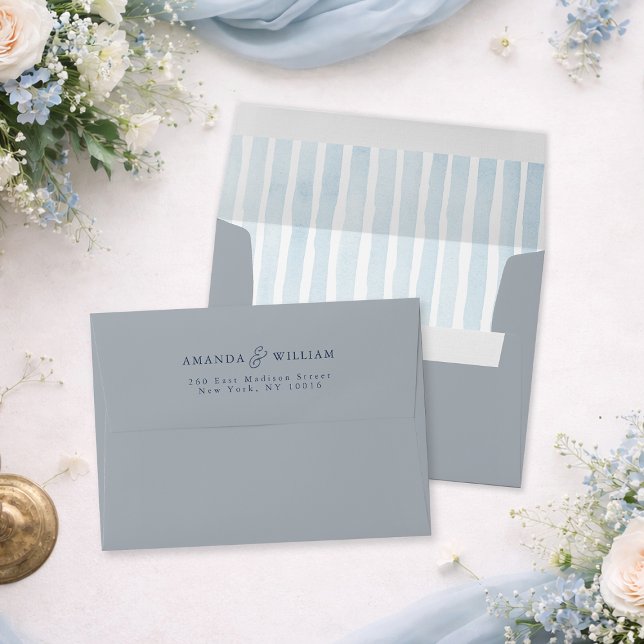 French Grey Wedding Envelope with Address Printing (Creator Uploaded)