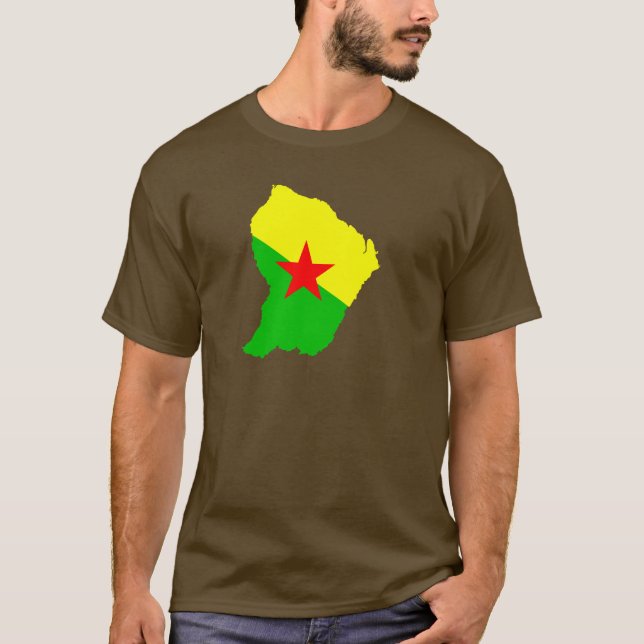 FRENCH Guiana flag map T-Shirt (Front)