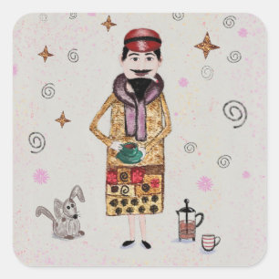 French Guy  Square Sticker