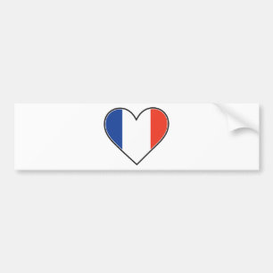 French Heart Flag Bumper Sticker