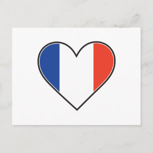 French Heart Flag Postcard