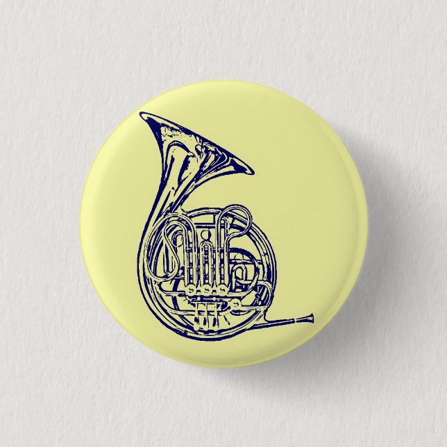 French Horn 1 Inch Round Button (Front)