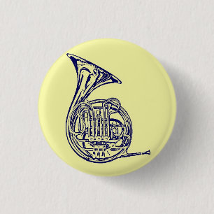 French Horn 1 Inch Round Button
